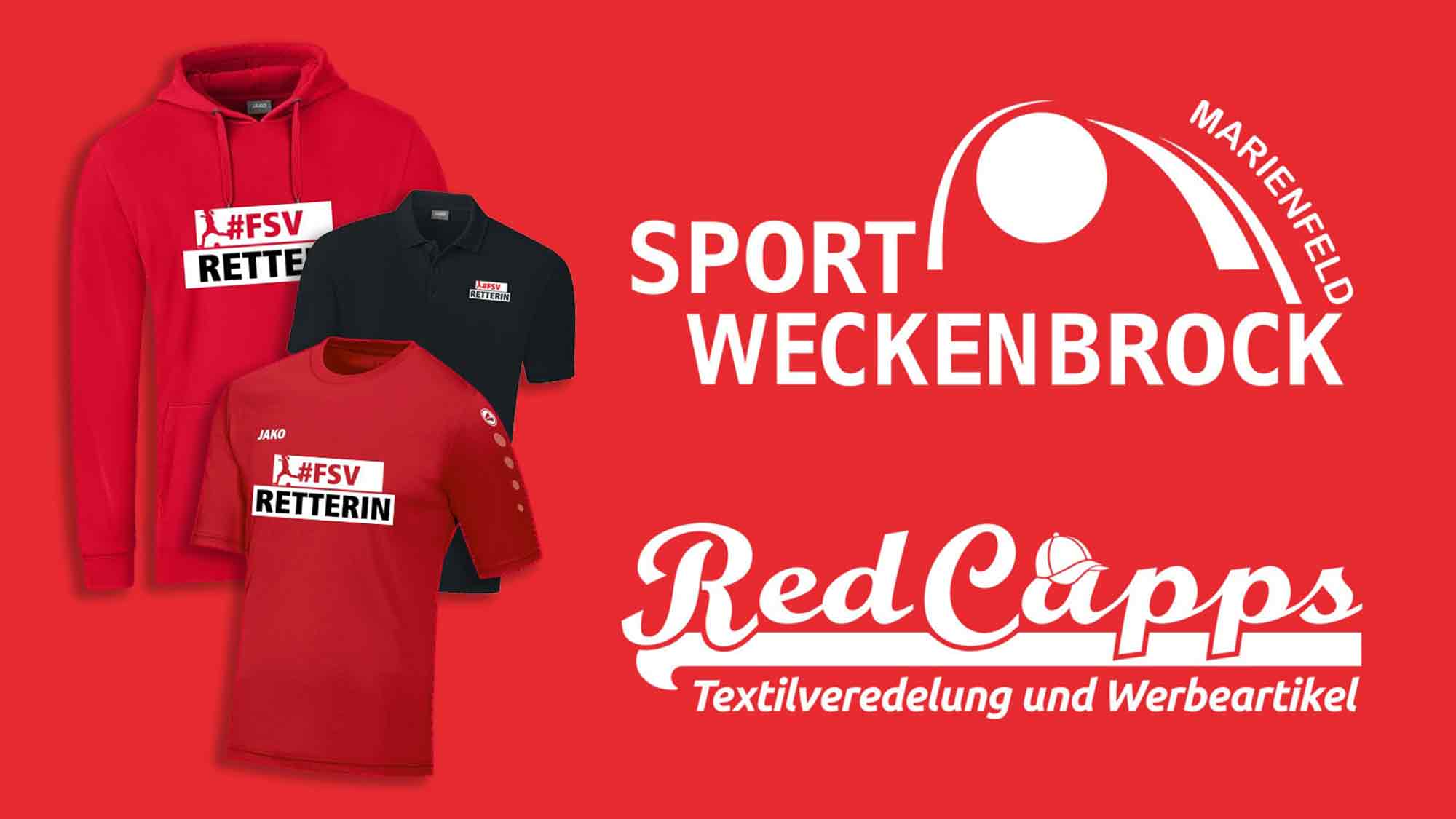 Sport Weckenbrock und &raquo;RedCapps&laquo; starten &raquo;FSV Retter&laquo; Shop zur Unterstützung des FSV Gütersloh