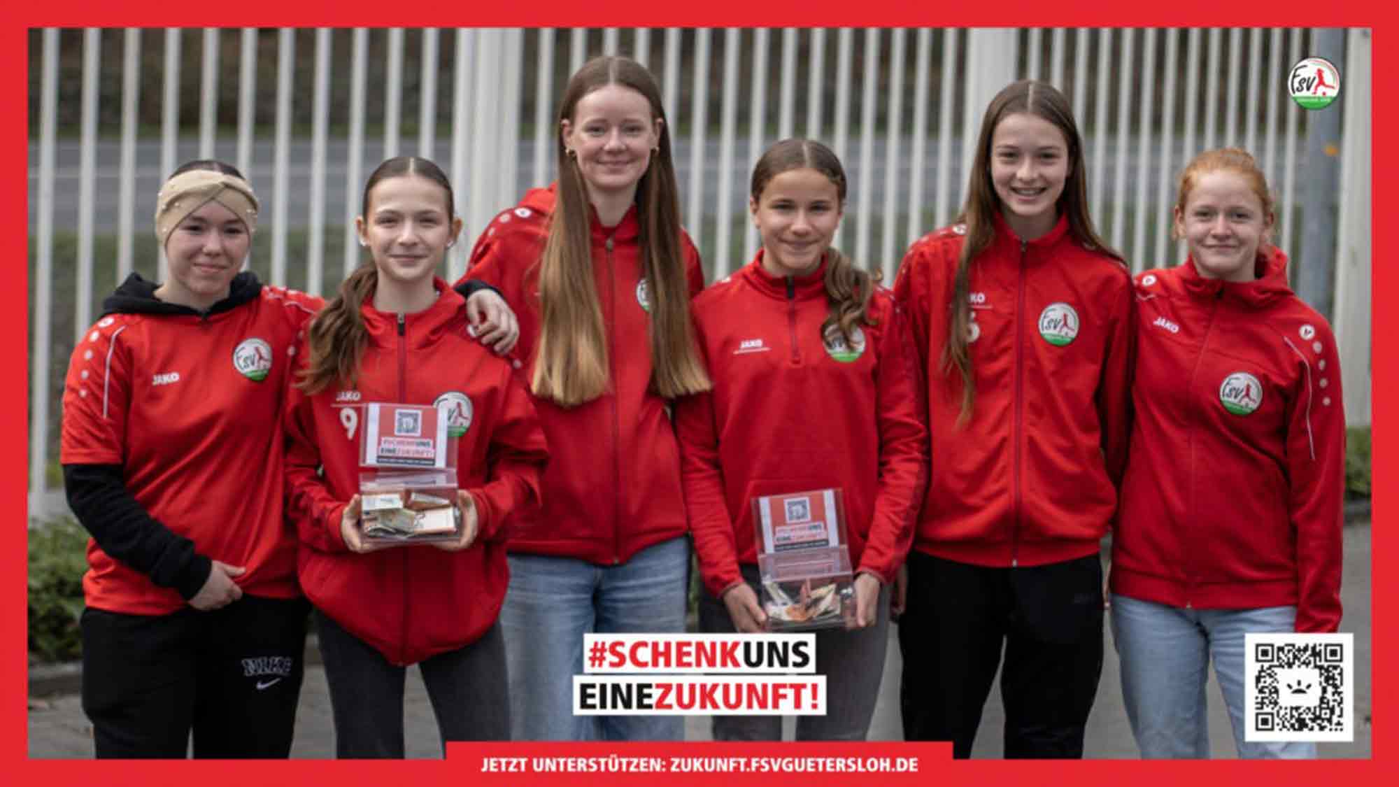 FSV Gütersloh Juniorinnen sammeln beeindruckende 1.127 Euro für die Kampagne &raquo;Schenk uns eine Zukunft&laquo;