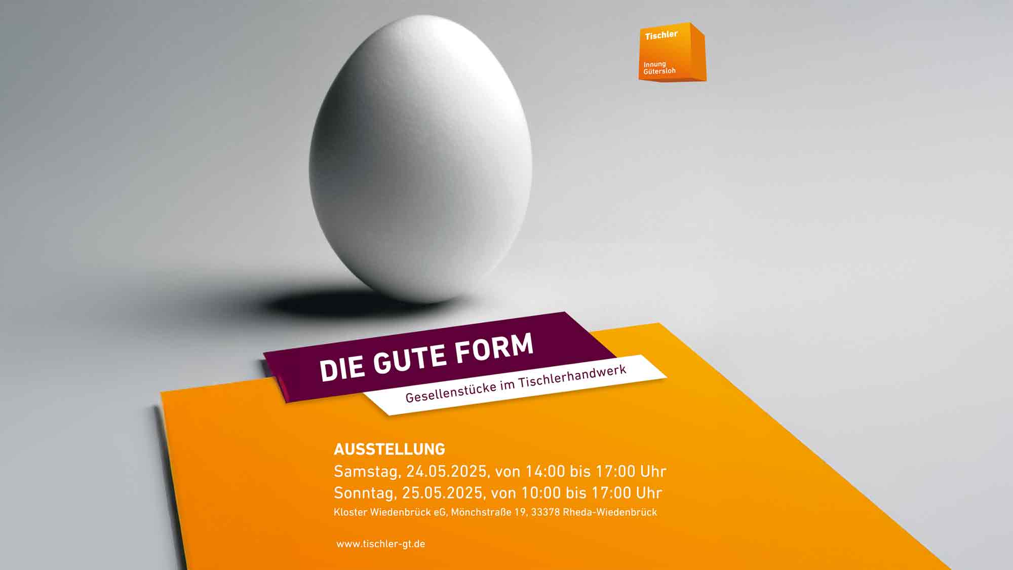 Tischler Innung Gütersloh lädt zur Gesellenstückausstellung ein, Kloster Wiedenbrück, 24. und 25. Mai 2025