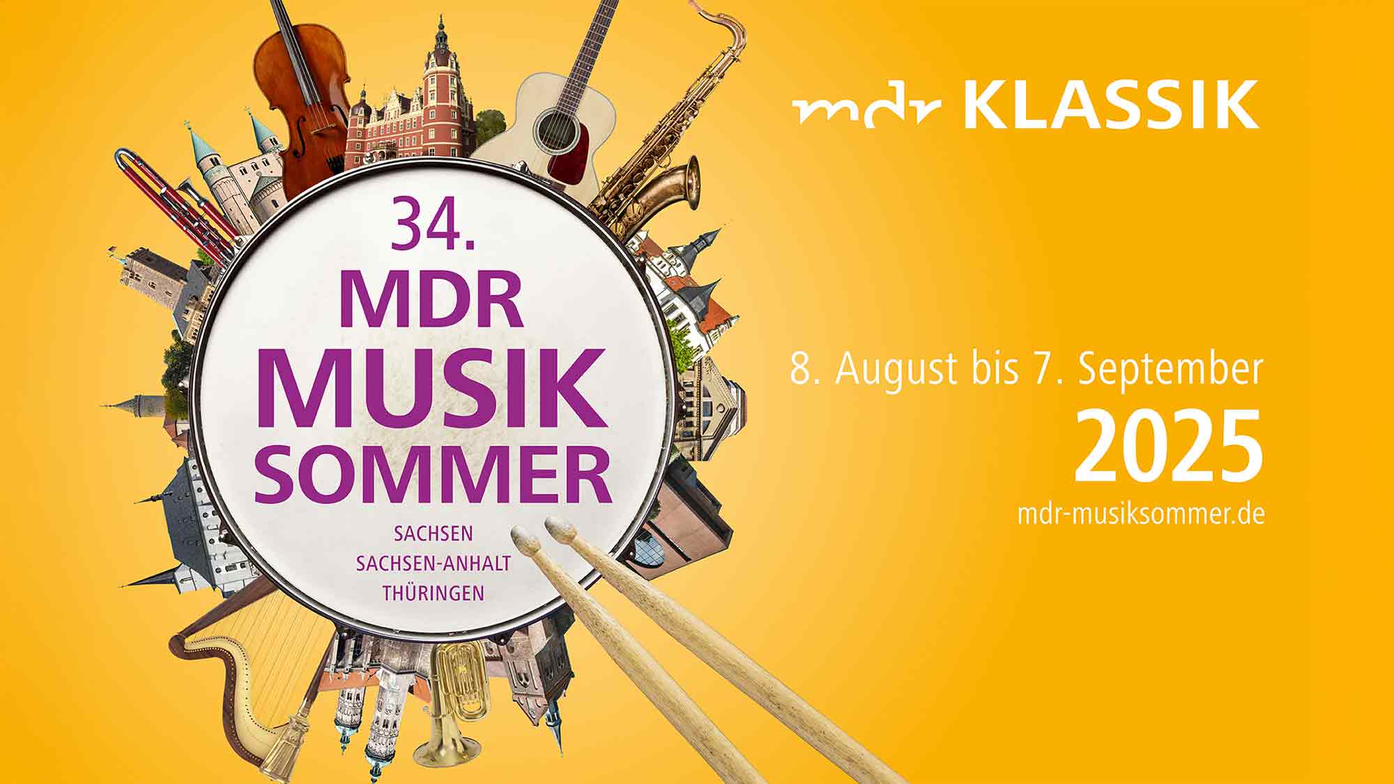 Von Chemnitz in die Herzen Mitteldeutschlands – 34. MDR Musiksommer 2025 startet in Europas Kulturhauptstadt, 8. August bis 7. September 2025