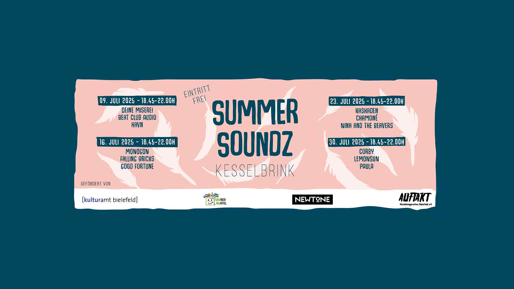 &raquo;Summer Soundz 2025&laquo;, Kultur auf dem Kesselbrink Bielefeld, immer mittwochs vom 9. bis zum 30. Juli 2025