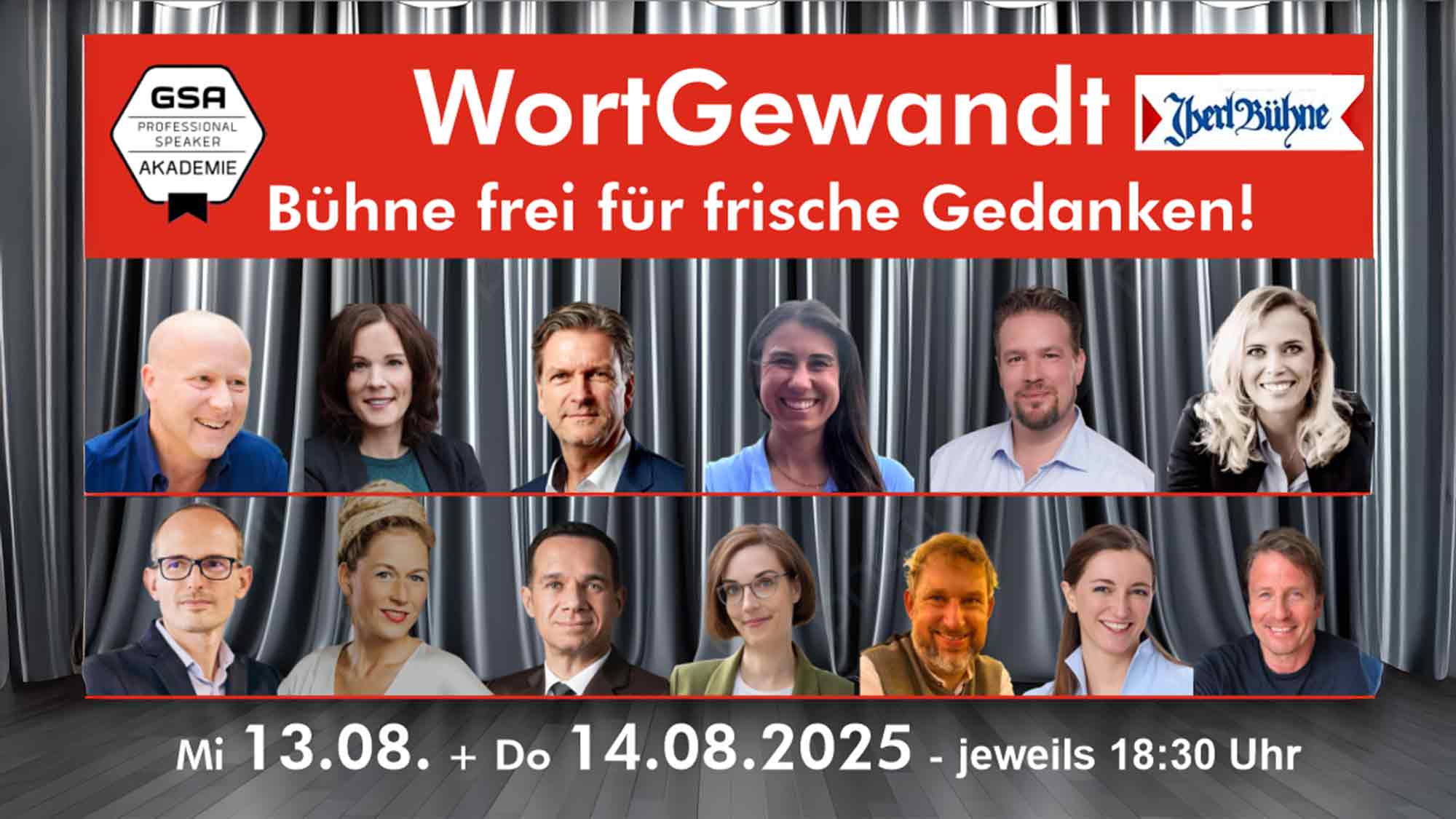 &raquo;WortGewandt&laquo; – Bühne frei für frische Gedanken am 13. und 14. August 2025 auf der Iberl Bühne in München
