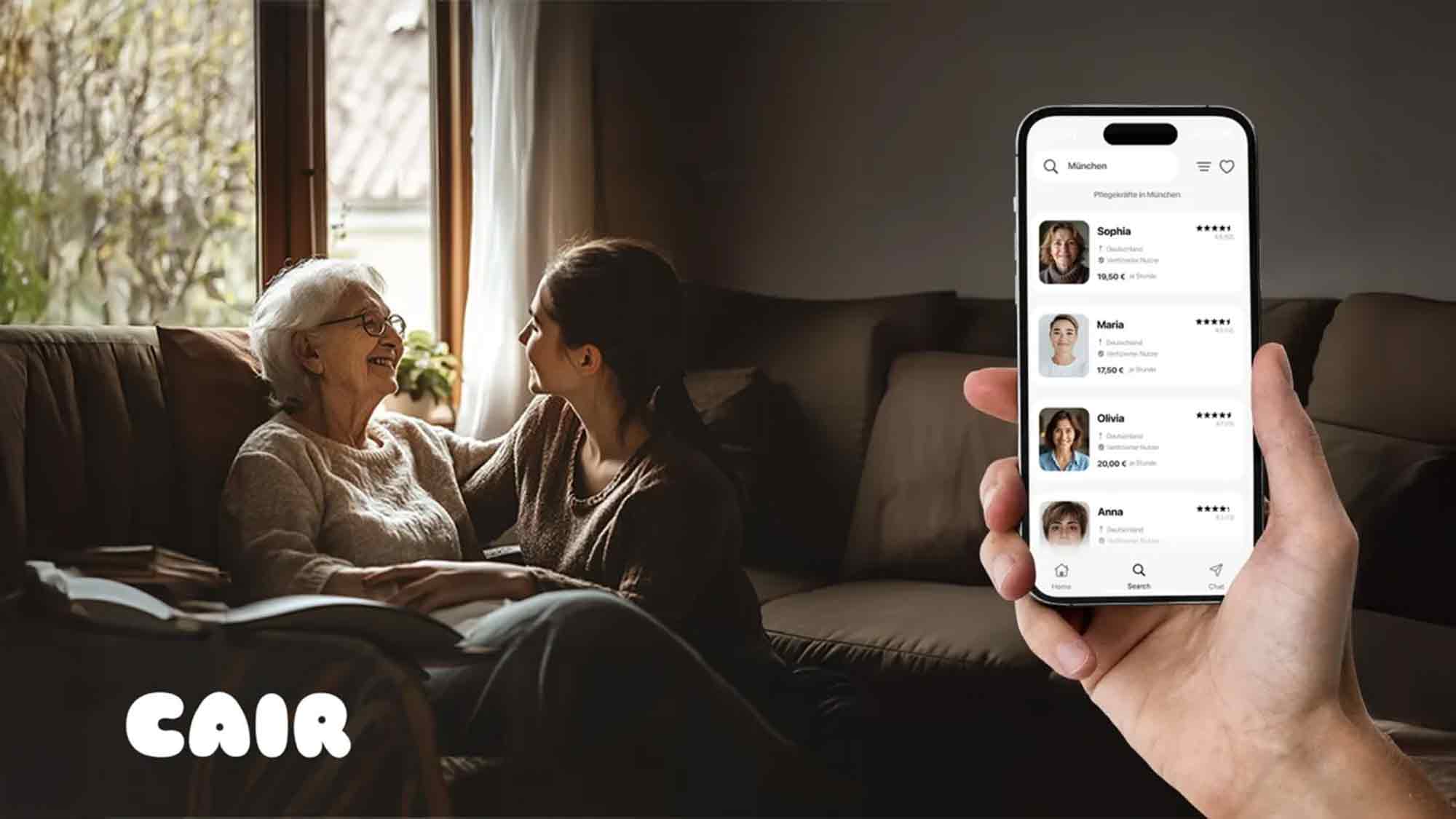 Startschuss für CAIR: Neue App bringt legale 24 Stunden Betreuung einfach und digital nach Deutschland Startschuss für CAIR: Neue App bringt legale 24 Stunden Betreuung einfach und digital nach Deutschland