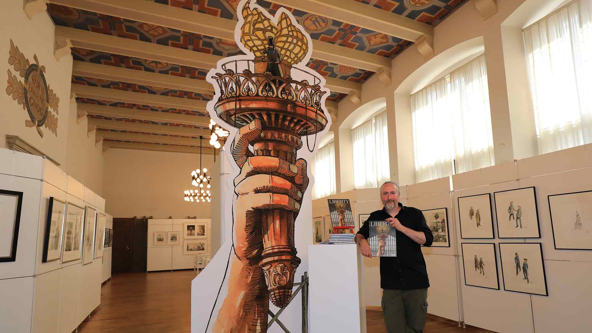 Münster, Ausstellung &raquo;Liberty&laquo; zeigt Entstehungsgeschichte der Freiheitsstatue in großformatigen Aquarellen, 7. August bis 7. September 2025
