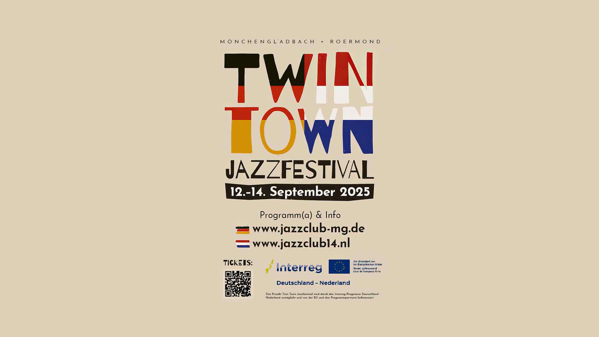 Jazz über Grenzen hinweg: Twin Town Jazzfestival bringt Mönchengladbach und Roermond zusammen, 12. bis 14. September 2025 Jazz über Grenzen hinweg: Twin Town Jazzfestival bringt Mönchengladbach und Roermond zusammen, 12. bis 14. September 2025