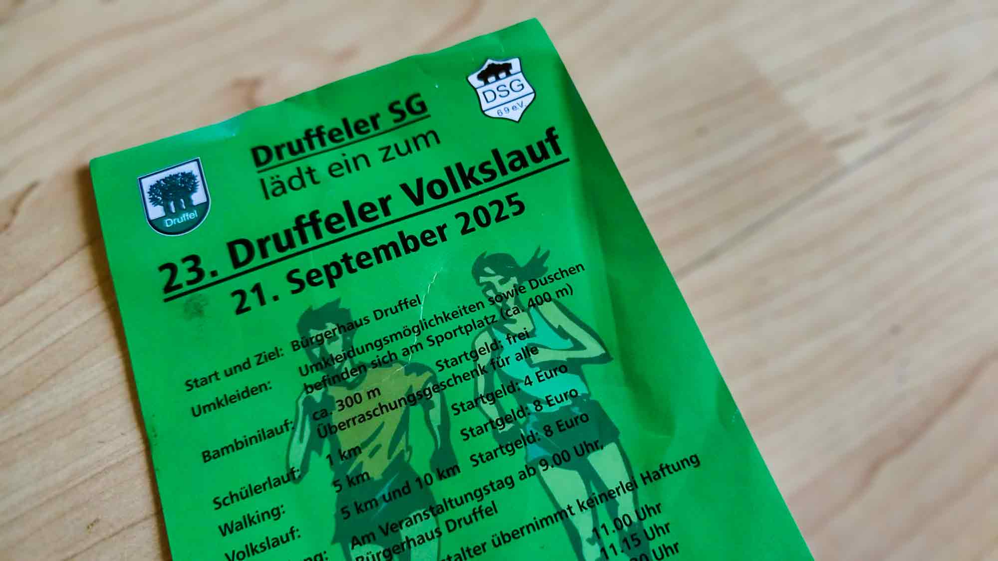 Olafs Lauftipp: Druffeler Volkslauf 2025 – Laufsport in familiärer Atmosphäre, 21. September 2025