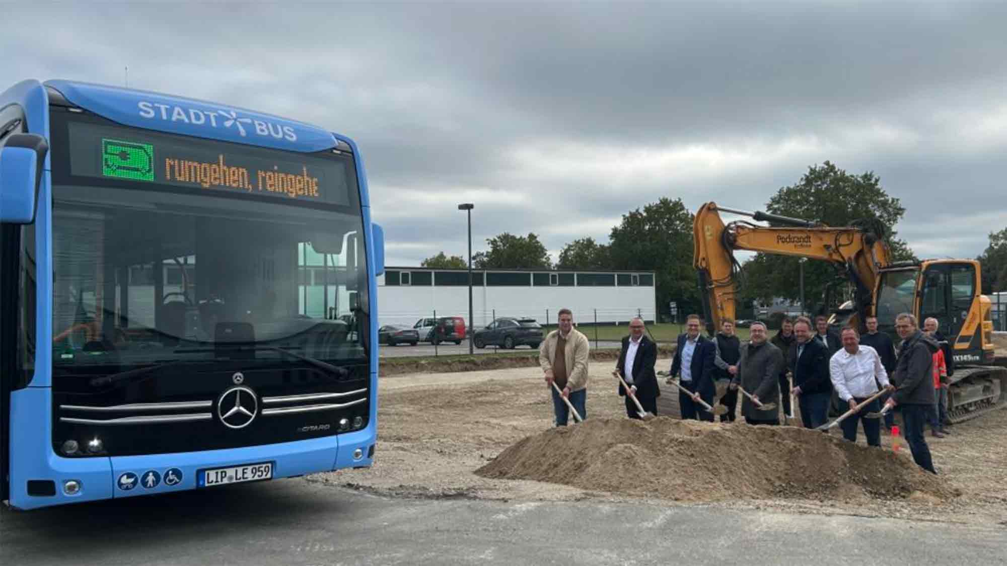 Baubeginn für Umbau des VBE Betriebshofs in Lemgo für Elektrobusse