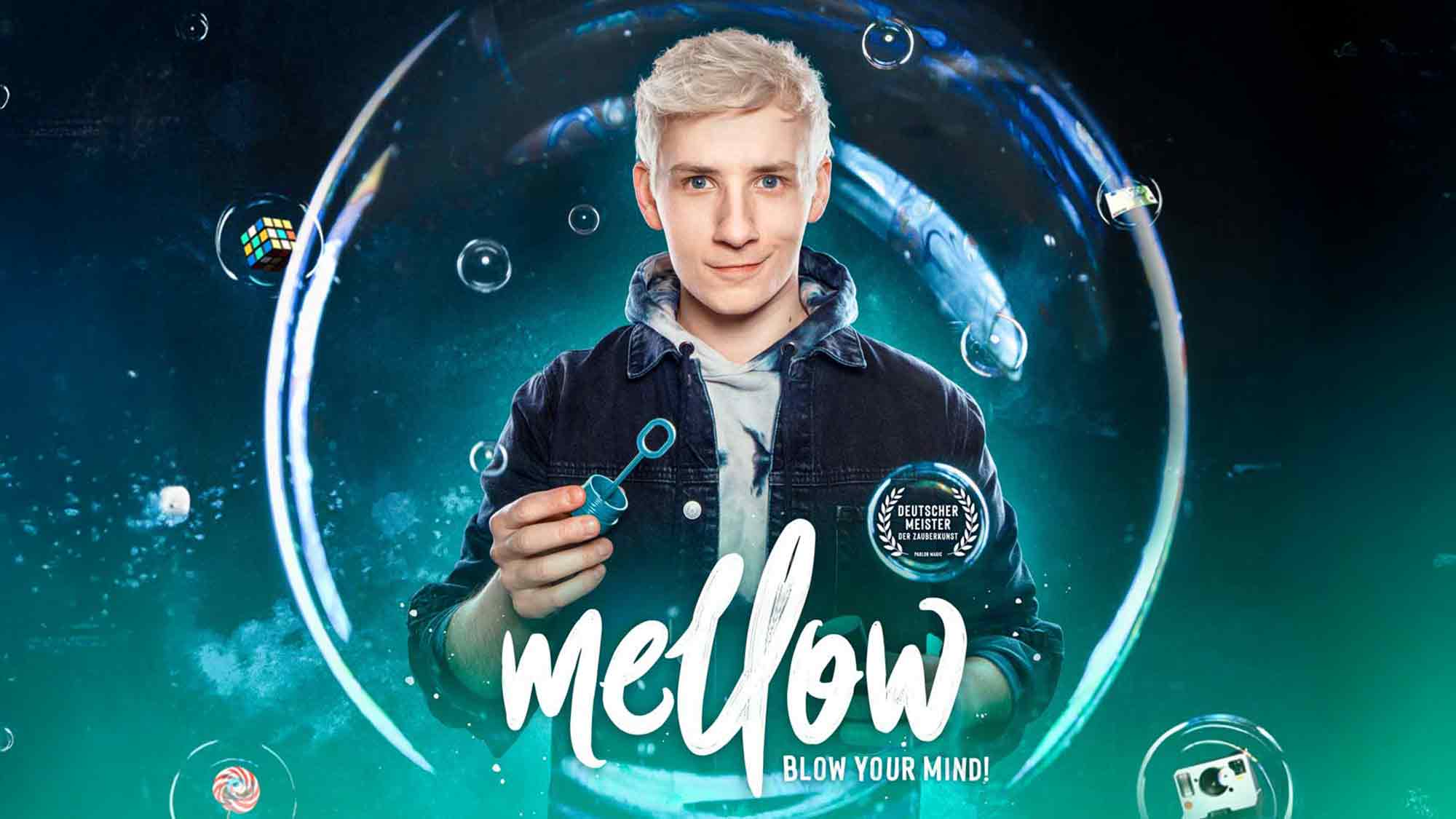 Am 29. November 2025 kommt Magier Mellow mit seiner Liveshow »Blow Your Mind!« nach Delbrück Am 29. November 2025 kommt Magier Mellow mit seiner Liveshow »Blow Your Mind!« nach Delbrück