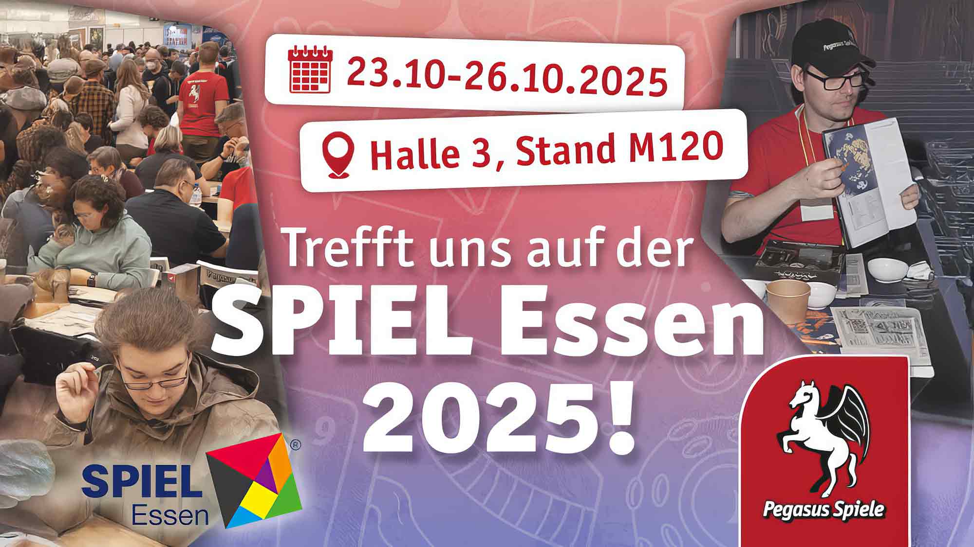 Pegasus Spiele bei der &raquo;Spiel Essen&laquo; 2025 – Pegasus Spiele lädt Spielbegeisterte in Halle 3 ein