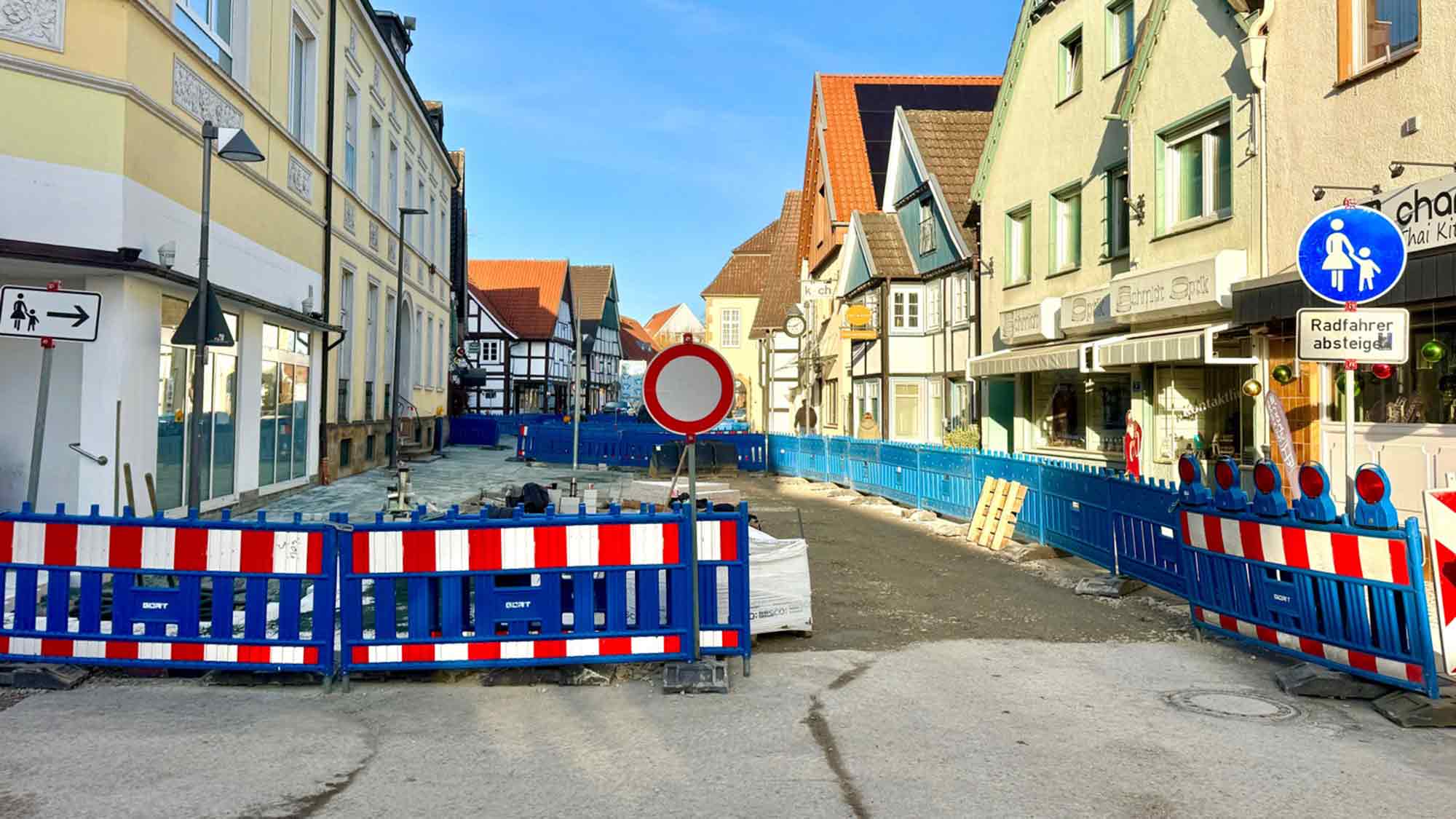 Rietberg: Zufahrt zur Rathausstraße über Weihnachten frei – 2 wöchige Winterpause für Baustelle am Südtor