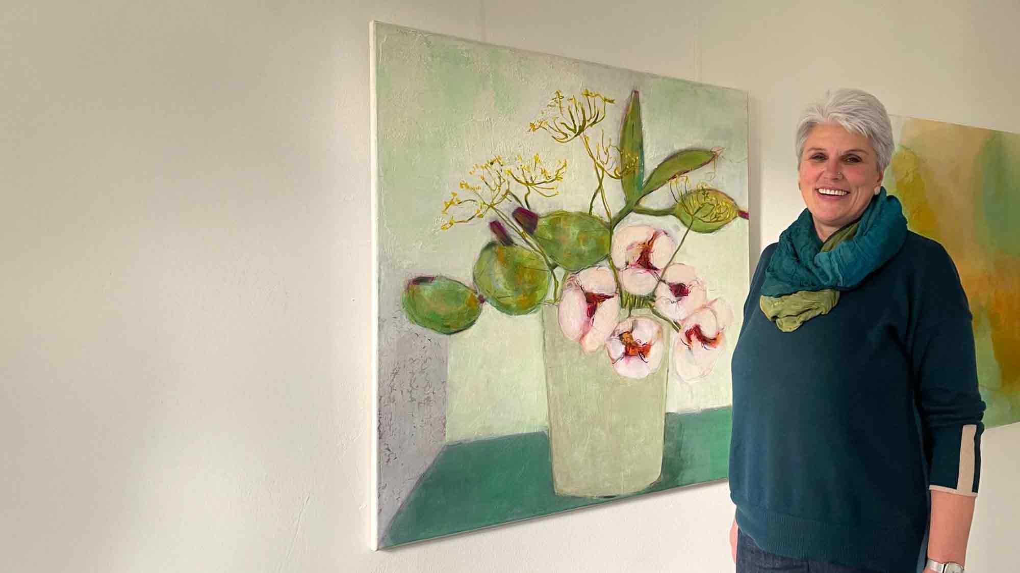 &raquo;Farbenplausch&laquo; – Christa Häcker stellt in der Stadtbibliothek Detmold aus, 13. Januar bis 20. Februar 2026