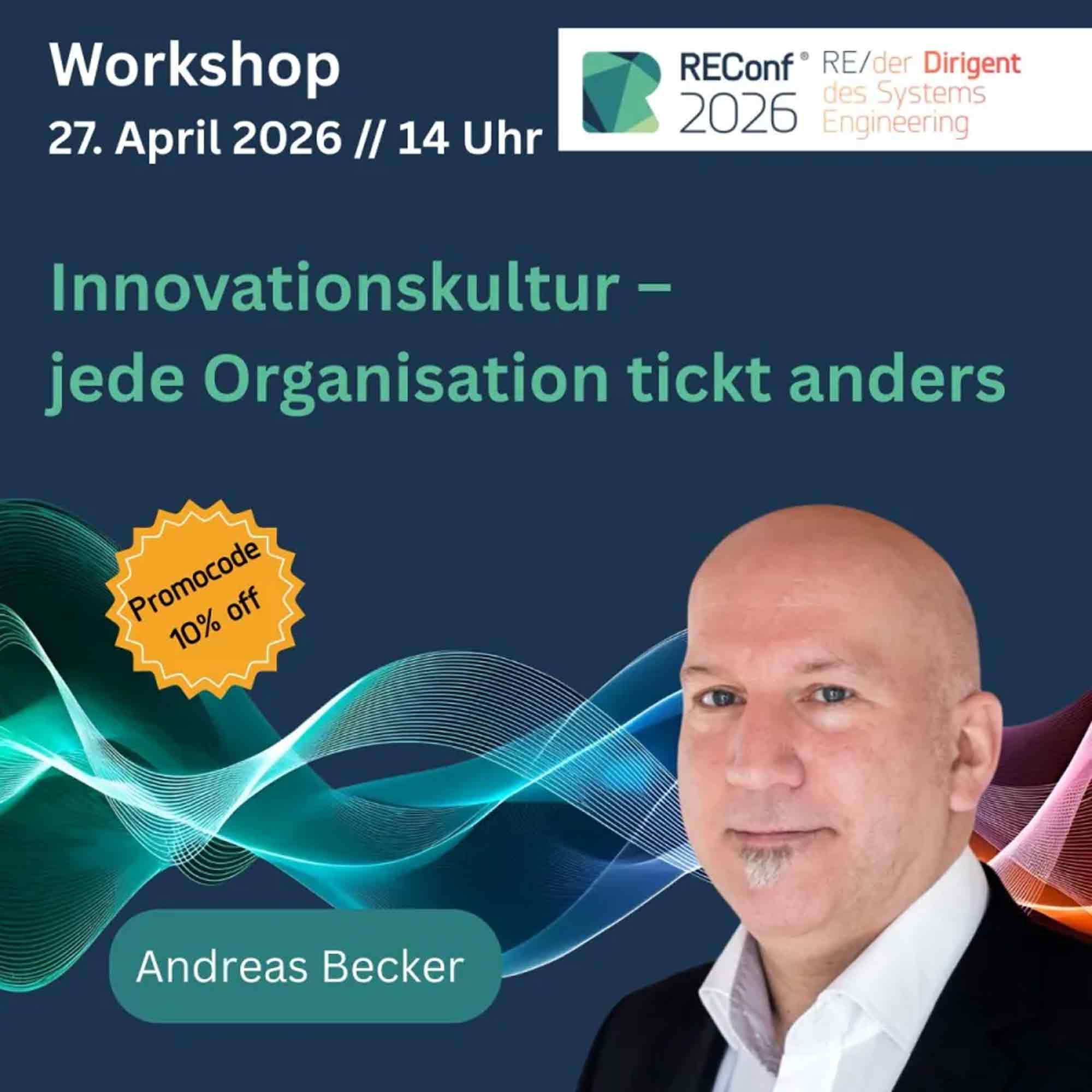Innovationskultur als Hebel für Product Innovation: Andreas Becker mit Workshop auf der »REConf 2026«, 27. April 2026 Innovationskultur als Hebel für Product Innovation: Andreas Becker mit Workshop auf der »REConf 2026«, 27. April 2026