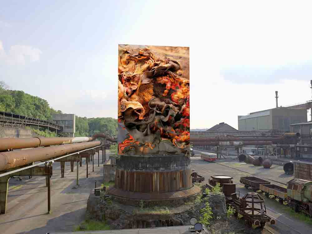 Installation von Refik Anadol auf monumentaler LED Wand., »Futur 21« bringt digitale Kunst in die Henrichshütte Hattingen Installation von Refik Anadol auf monumentaler LED Wand., »Futur 21« bringt digitale Kunst in die Henrichshütte Hattingen