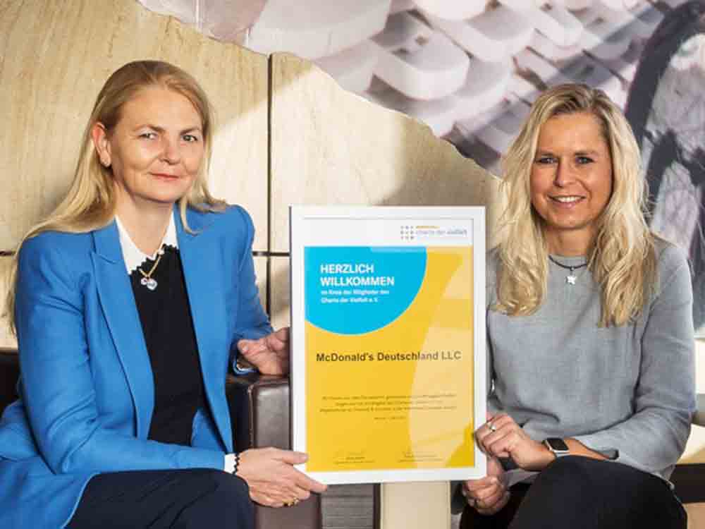 Gütersloh, McDonald’s Deutschland unterzeichnet Mitgliedschaft im Verein Charta der Vielfalt und unterstreicht so seinen gesteigerten Anspruch an Diversität im Unternehmen