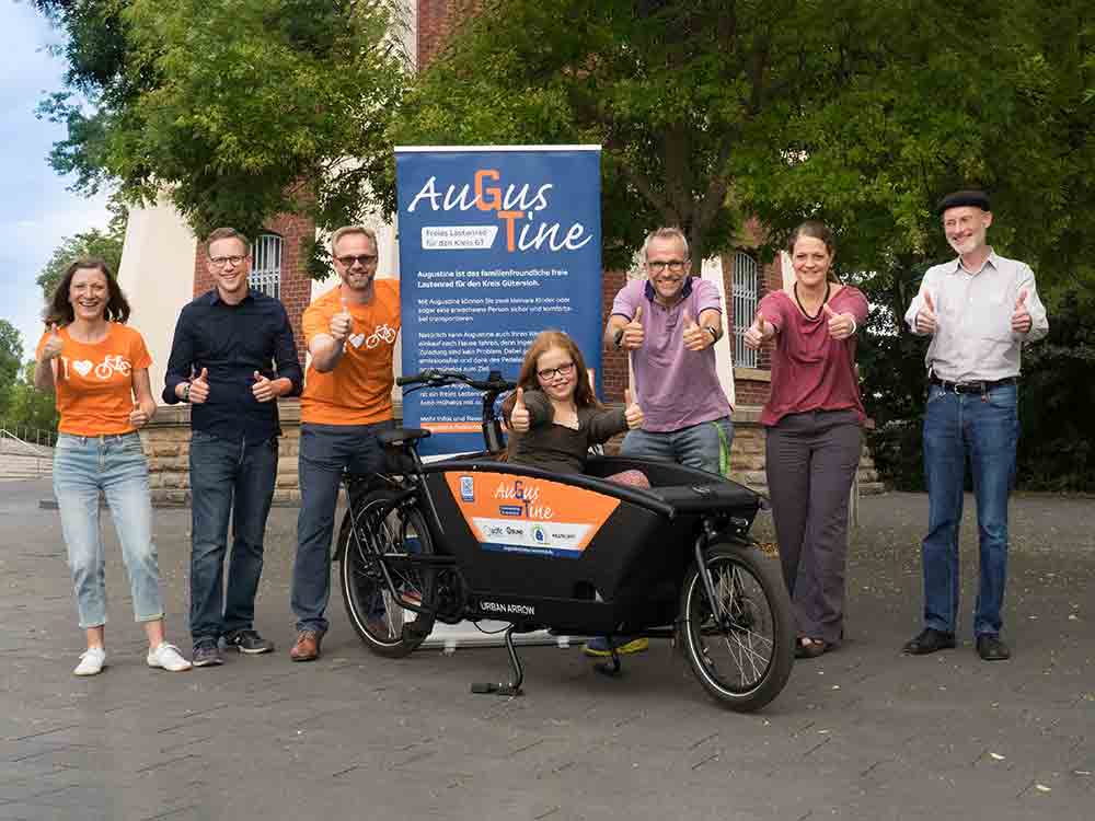 Gütersloh, neues freies Lastenrad »Augustine« buchbar, ADFC und Projektpartner stellen Ergänzung für Lastenrad »Gustaf« vor Gütersloh, neues freies Lastenrad »Augustine« buchbar, ADFC und Projektpartner stellen Ergänzung für Lastenrad »Gustaf« vor