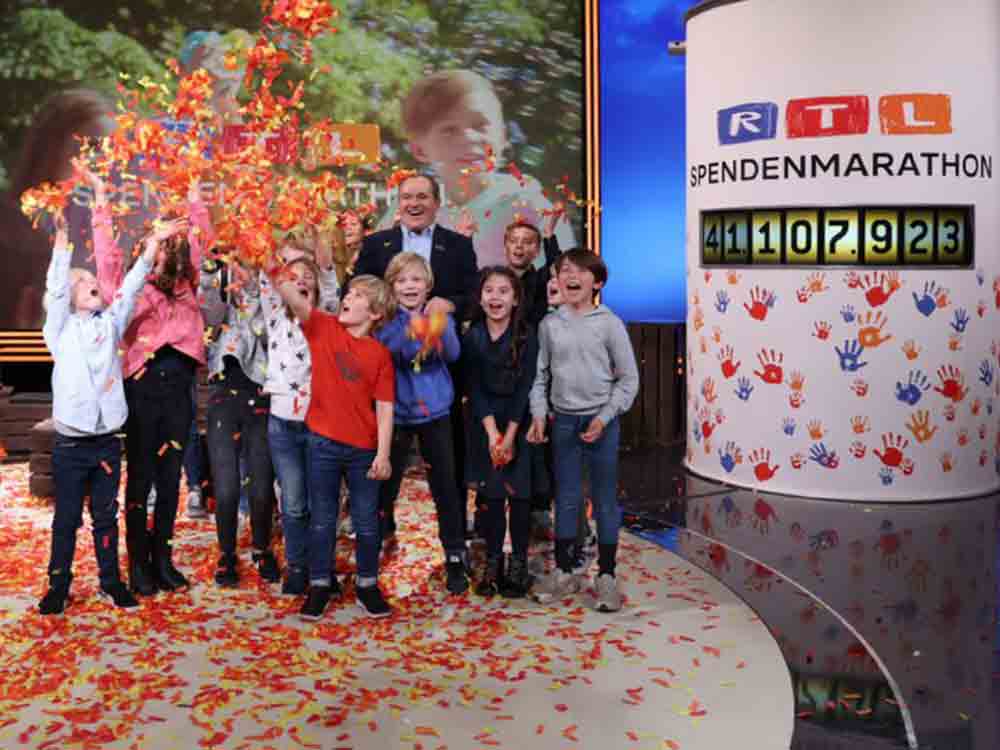 Rekordsumme beim 27. RTL Spendenmarathon, 41,1 Millionen Euro im Krisenjahr