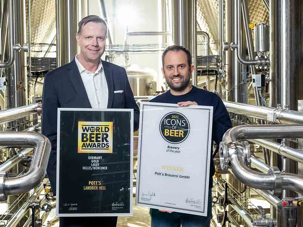 Oelde, World Beer Awards, Goldmedaille und Auszeichnung als Brauerei des Jahres für Pott’s