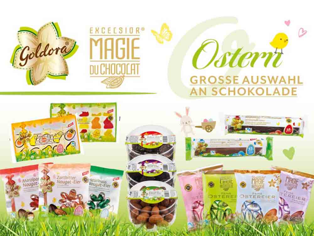 Norma legt zu Ostern wieder eine große Auswahl an Schokolade von Goldora und Excelsior Magie du Chocolat ins Nest