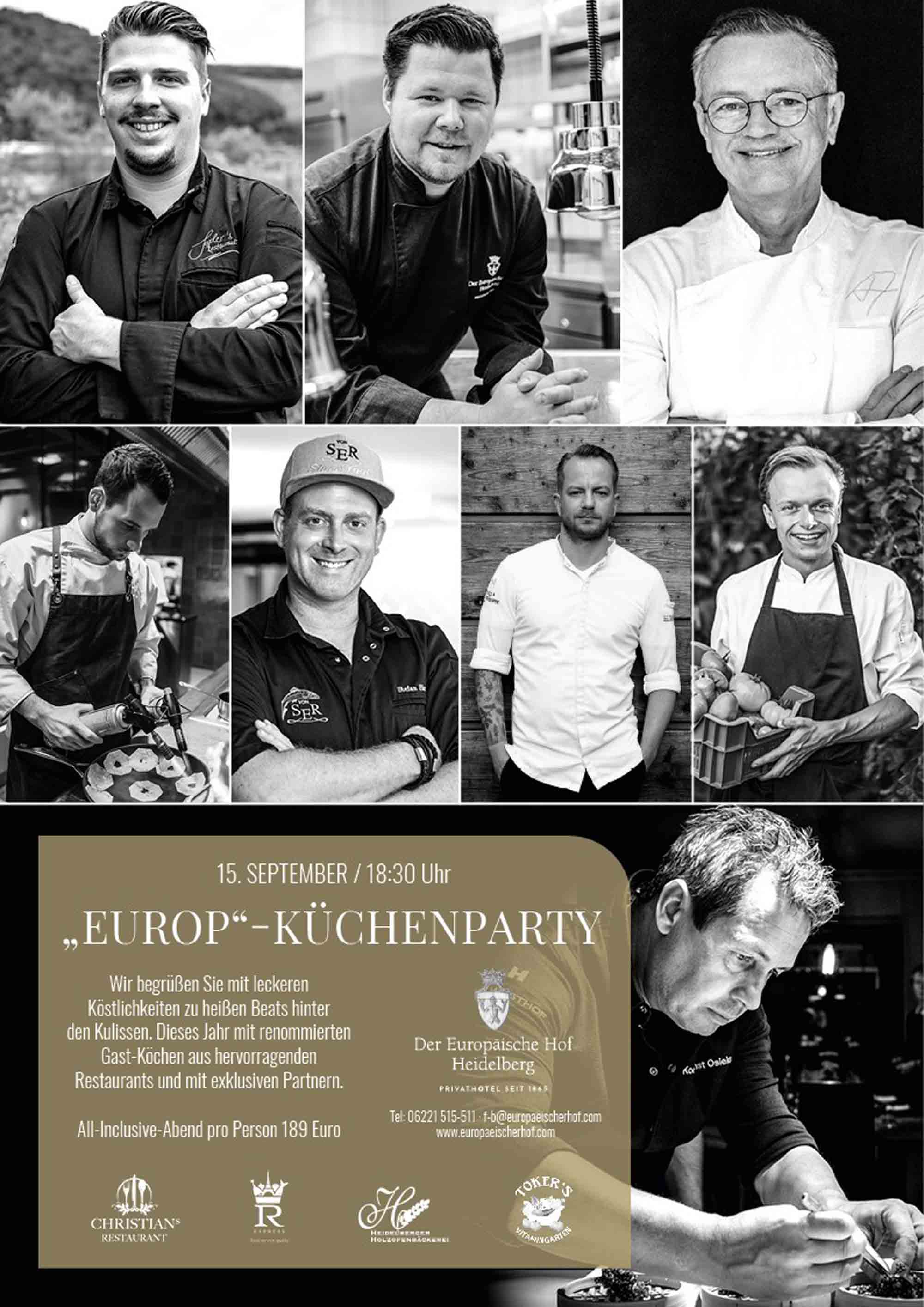 Europ Küchenparty 2023: kulinarisches Erlebnis der Extraklasse im Europäischen Hof Heidelberg, 15. September 2023