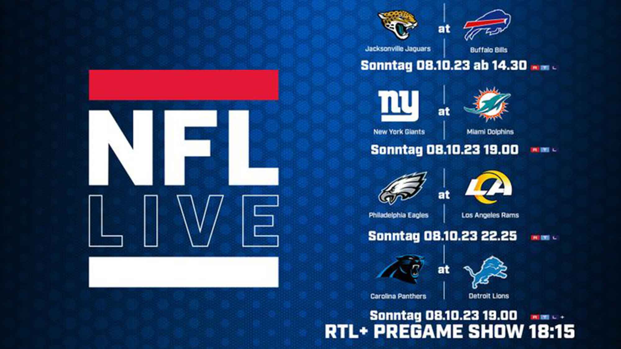 NFL Live Week 5 – Überblick Personal und Paarungen, die Super Bowl Favoriten Eagles und Dolphins live im Free TV