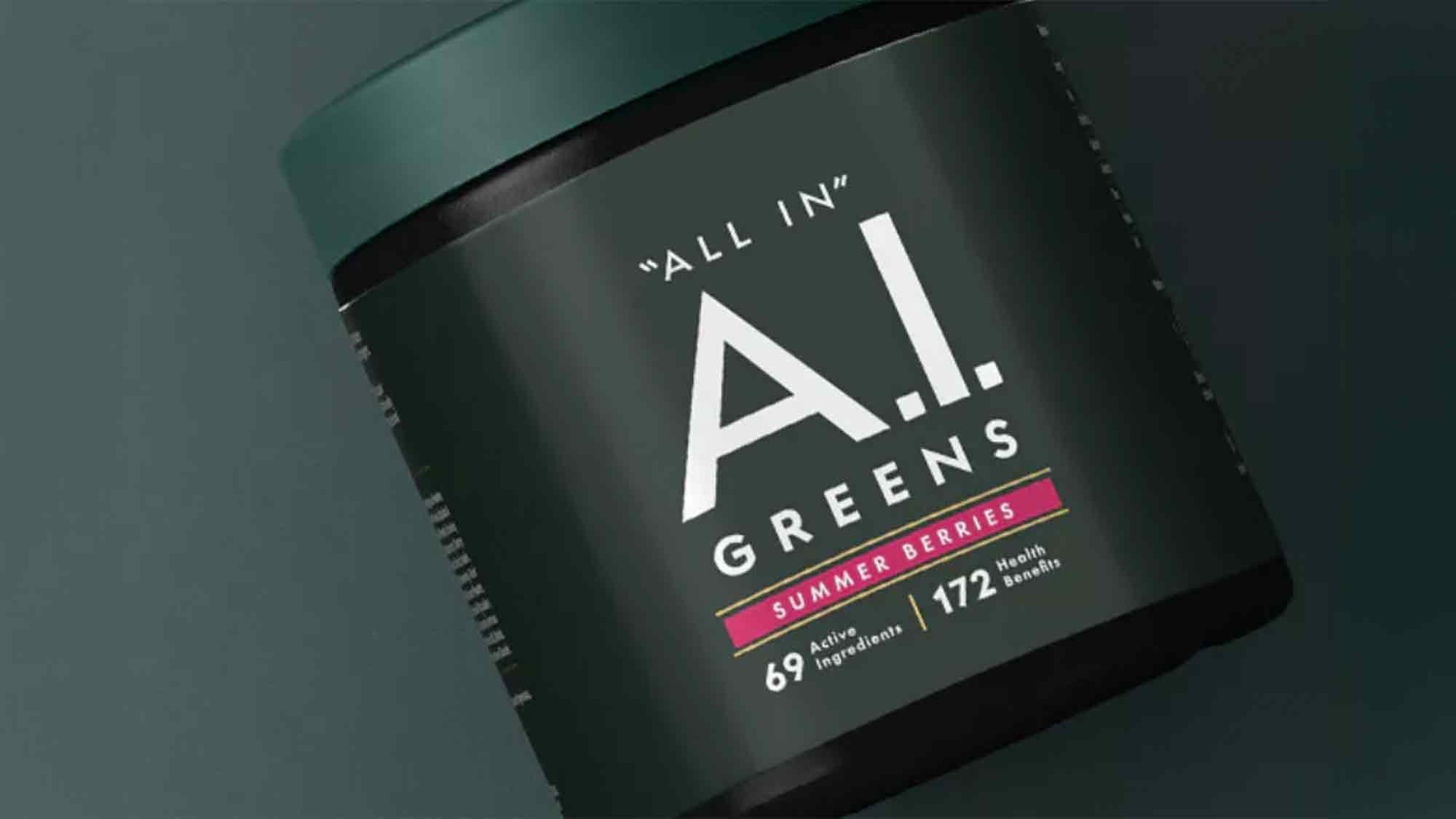 Das innovative neue Produkt &raquo;All In&laquo; A. I. Greens ist das erste seiner Art und gleichzeitig das bisher nährstoffreichste Grünpulver Getränk der Marke